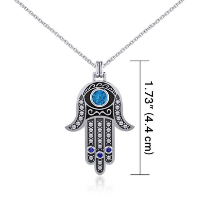 Blue Dream Hamsa Hand Necklace