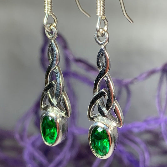 Celtic Trinity Knot Crystal Earrings