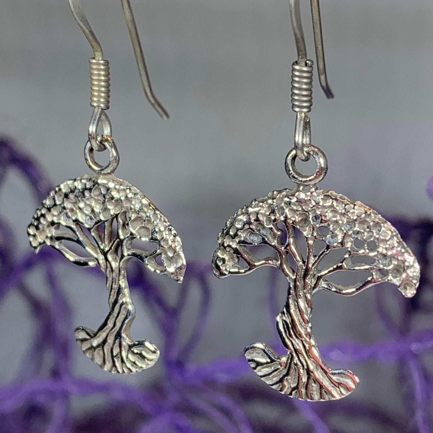 Sterling Silver Tree of Life Earrings