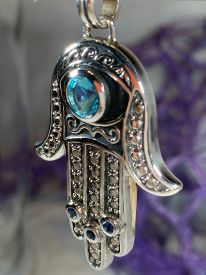Blue Dream Hamsa Hand Necklace