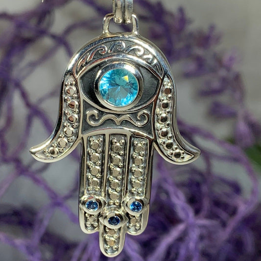 Blue Dream Hamsa Hand Necklace