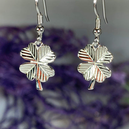 Wee Shamrock Silver Earrings