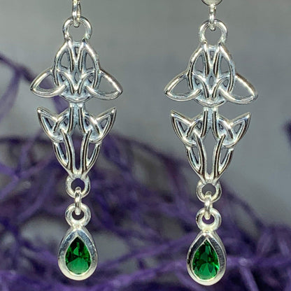 Artisan Long Trinity Knot Earrings