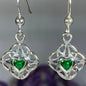 Heart Gemstone Trinity Knot Earrings