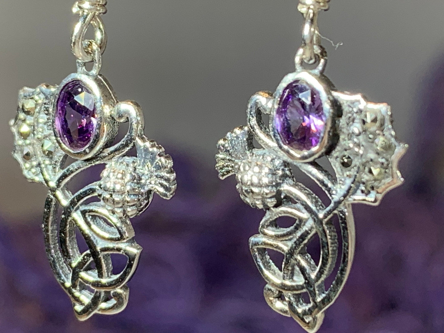 Marcasite Thistle Earrings