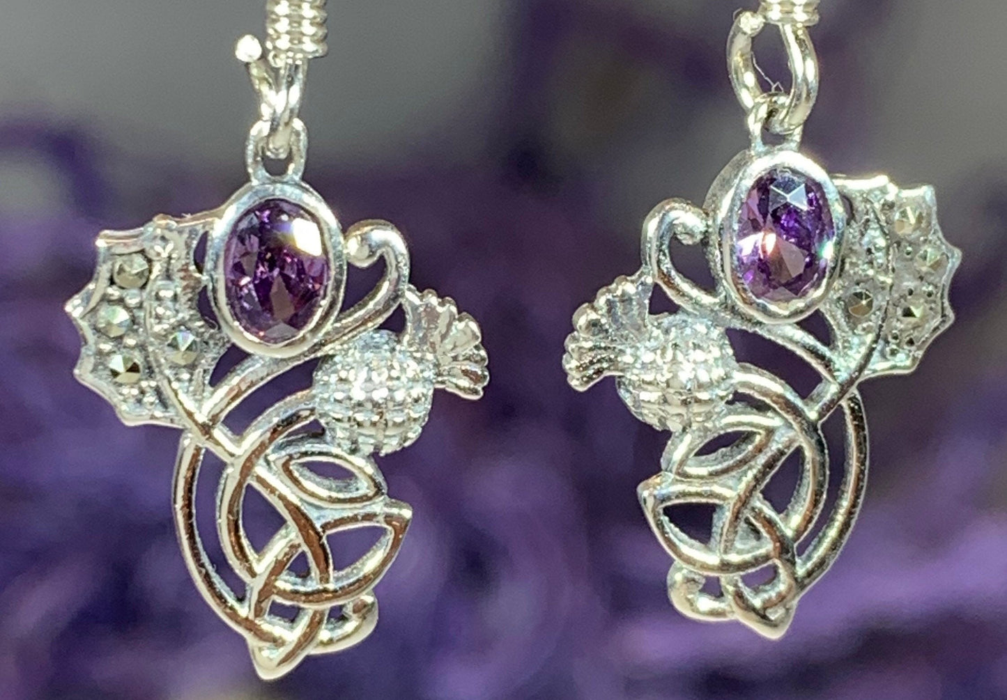 Marcasite Thistle Earrings