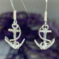 Petite Anchor SIlver Earrings