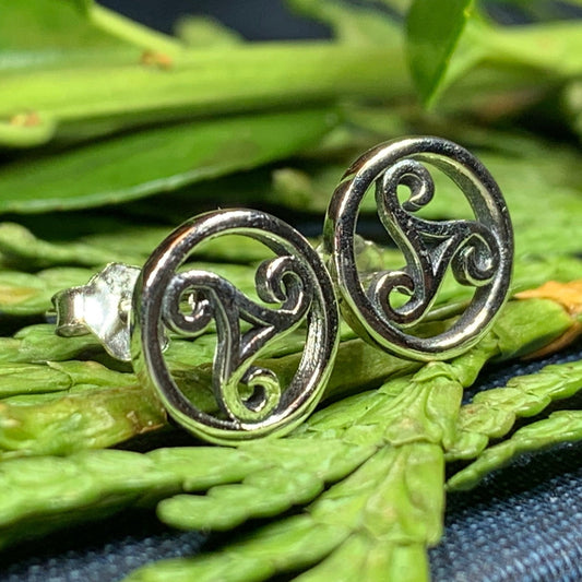 Celtic Spiral Stud Earrings