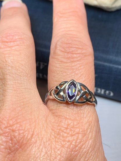 Mystic Topaz Trinity Knot Ring
