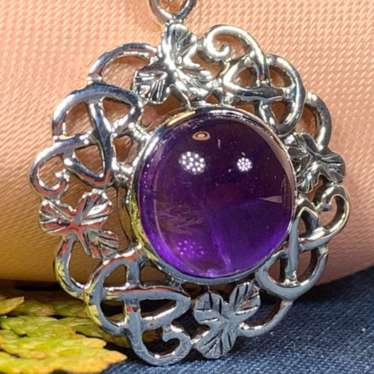 Elana Shamrock Amethyst Necklace