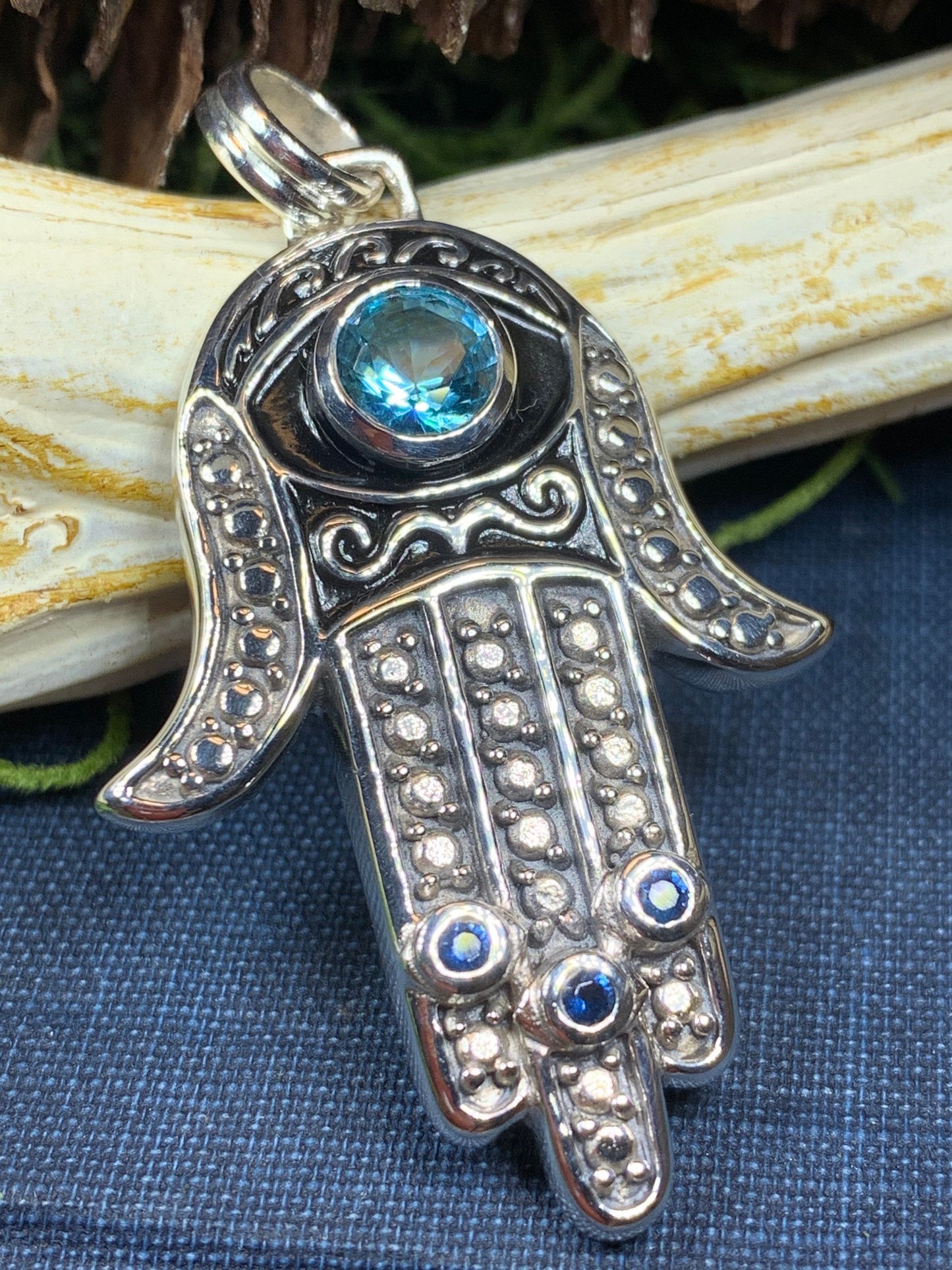 Blue Dream Hamsa Hand Necklace
