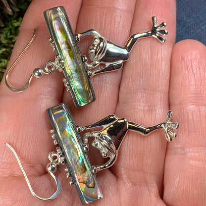 Abalone Frog Earrings