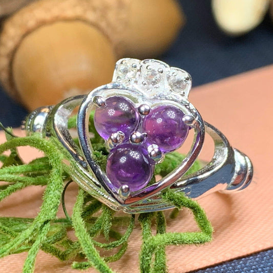 Eternity Amethyst Claddagh Ring