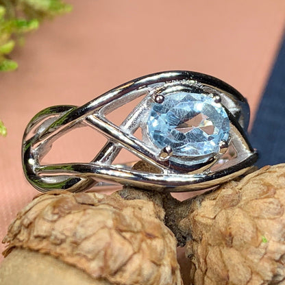 Blue Topaz Celtic Knot Ring