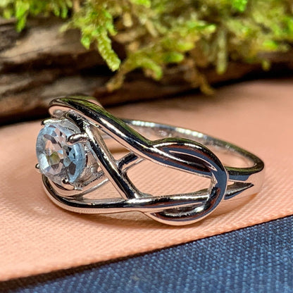 Blue Topaz Celtic Knot Ring