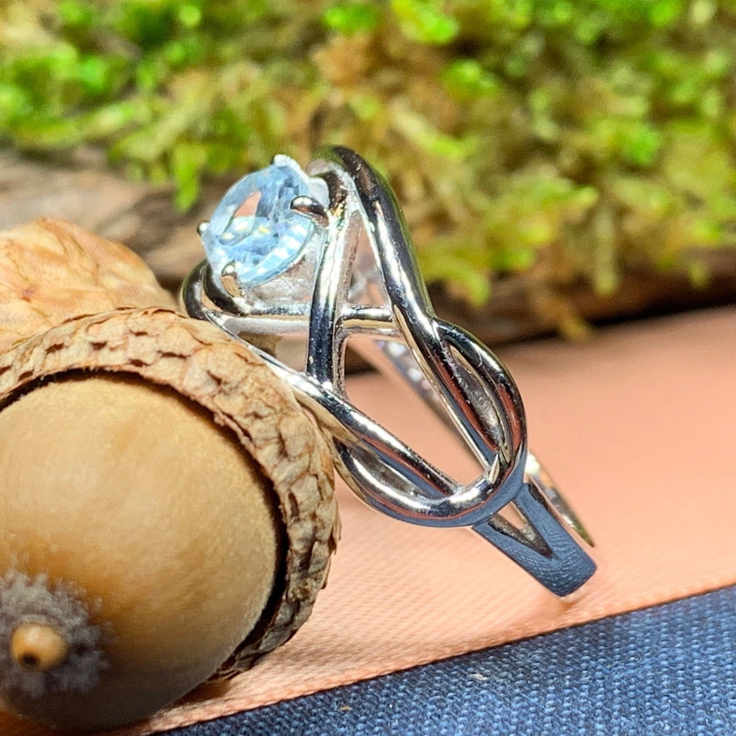 Blue Topaz Celtic Knot Ring