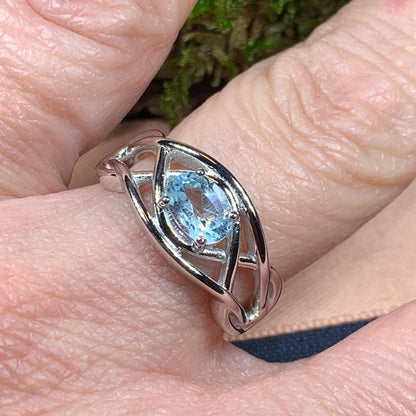 Blue Topaz Celtic Knot Ring