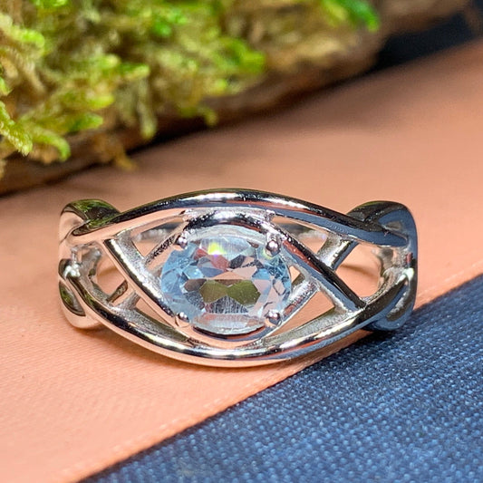Blue Topaz Celtic Knot Ring