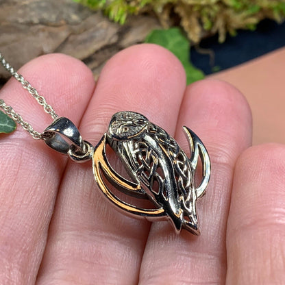 Celtic Midnight Owl Necklace