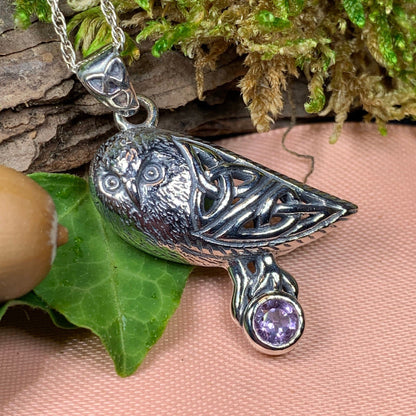 Minerva Celtic Owl Necklace