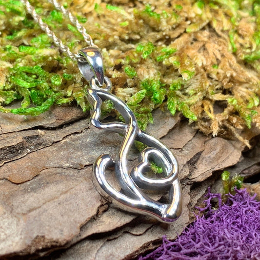 Celtic Cat Love Necklace