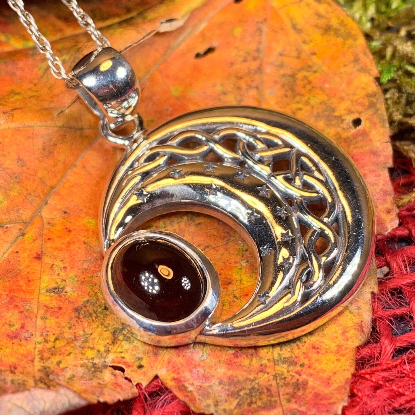 Dianthe Celtic Moon Necklace
