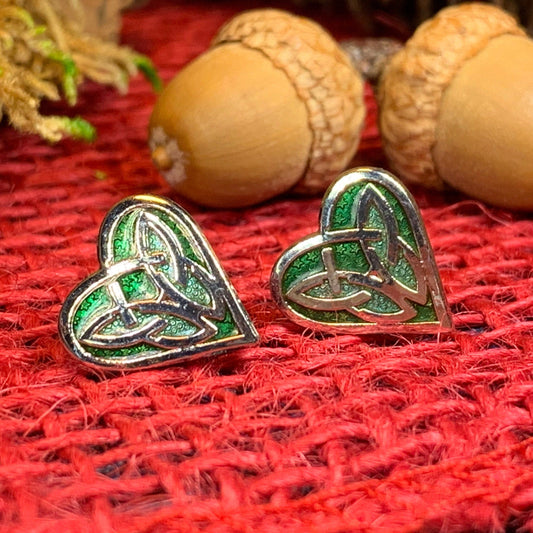 Celtic Heart Stud Earrings