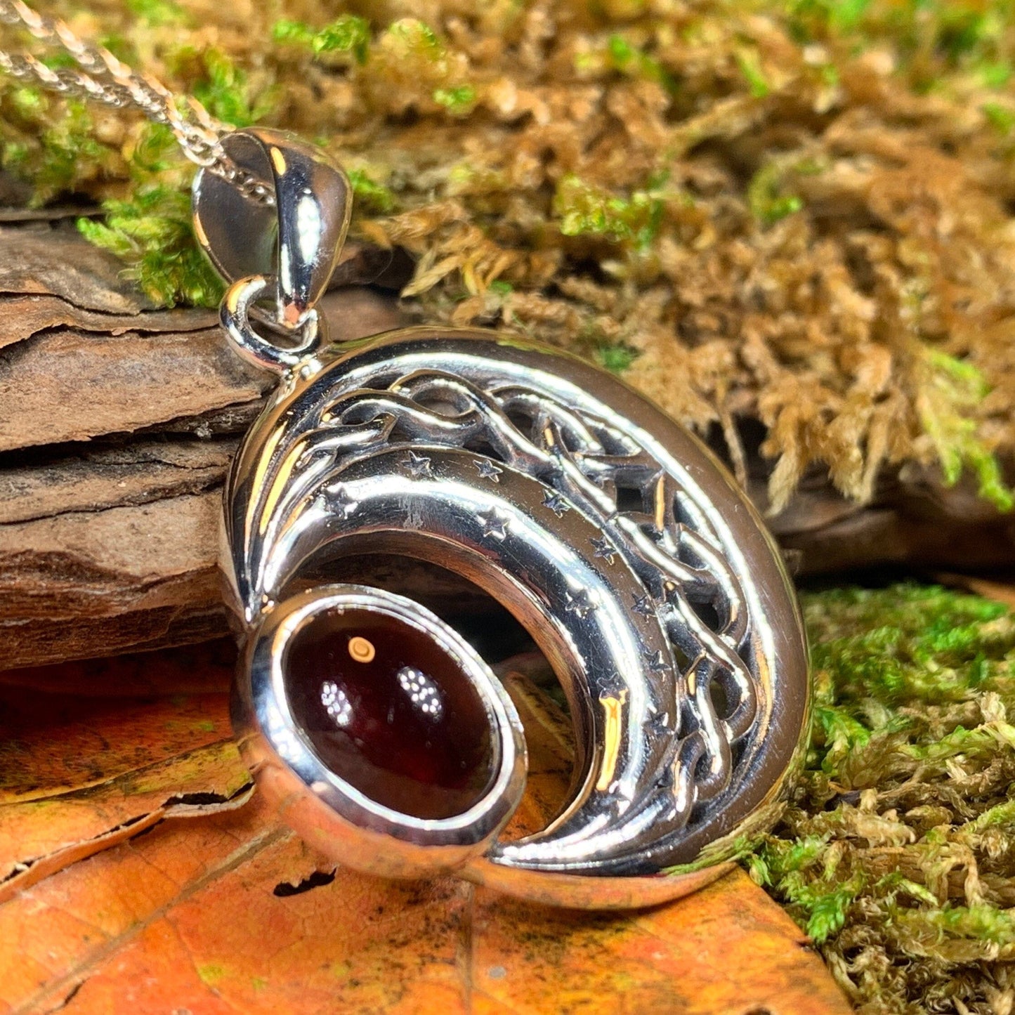 Dianthe Celtic Moon Necklace