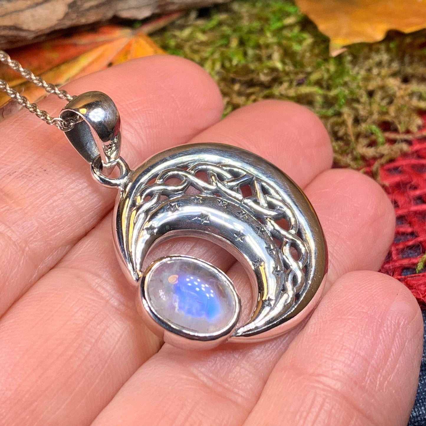 Dianthe Celtic Moon Necklace