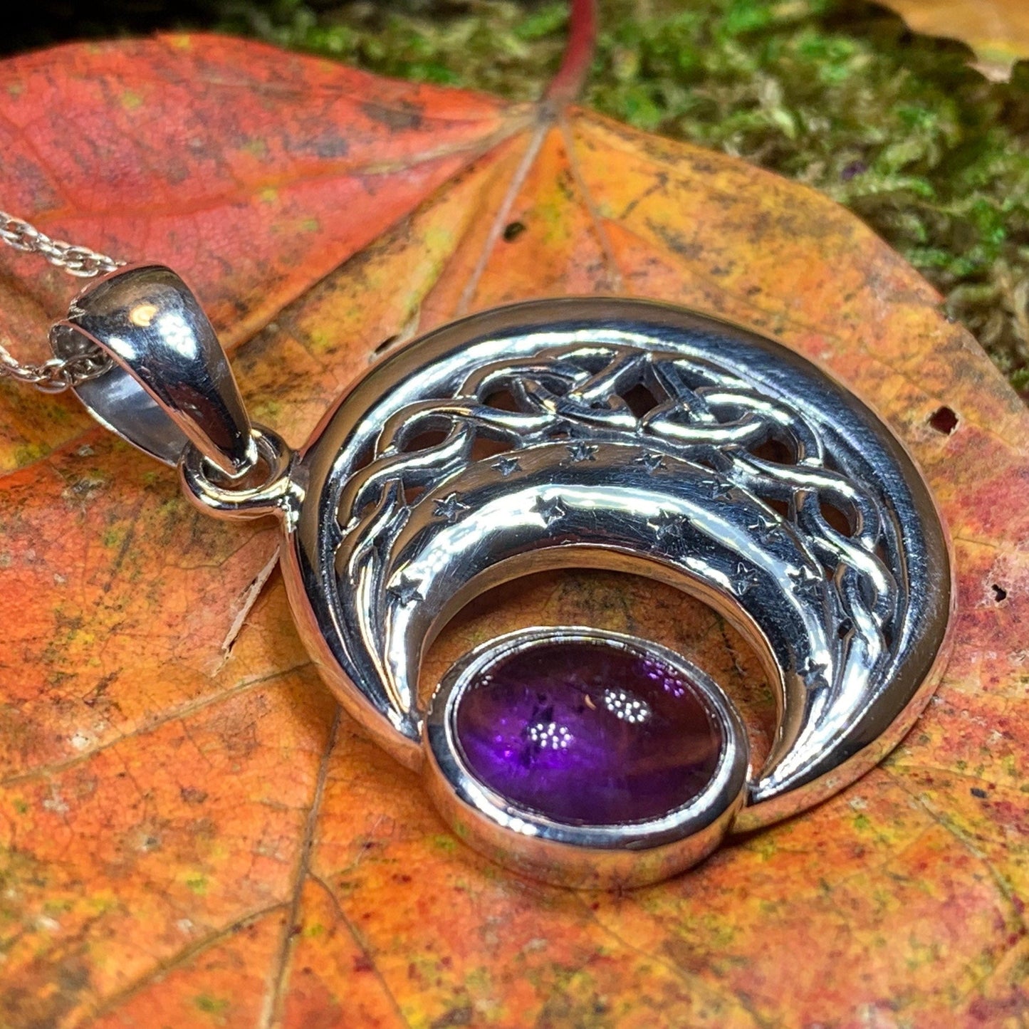 Dianthe Celtic Moon Necklace