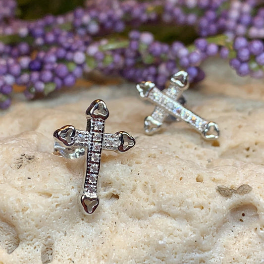 Faith Cross Stud Earrings