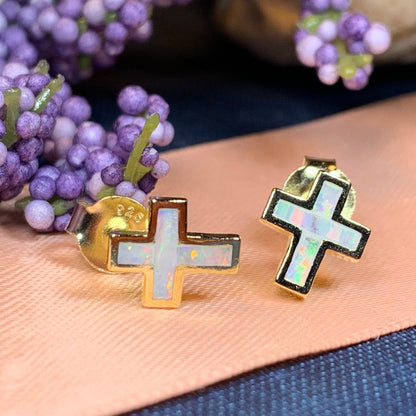 Grace Opal Cross Earrings