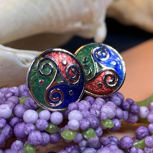 Celtic Triskele Stud Earrings