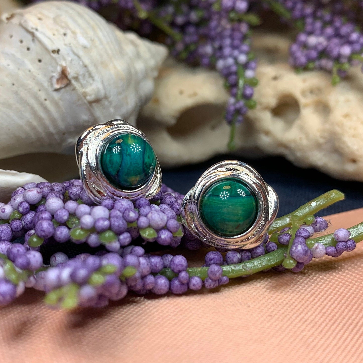 Celtic Heathergems Post Earrings