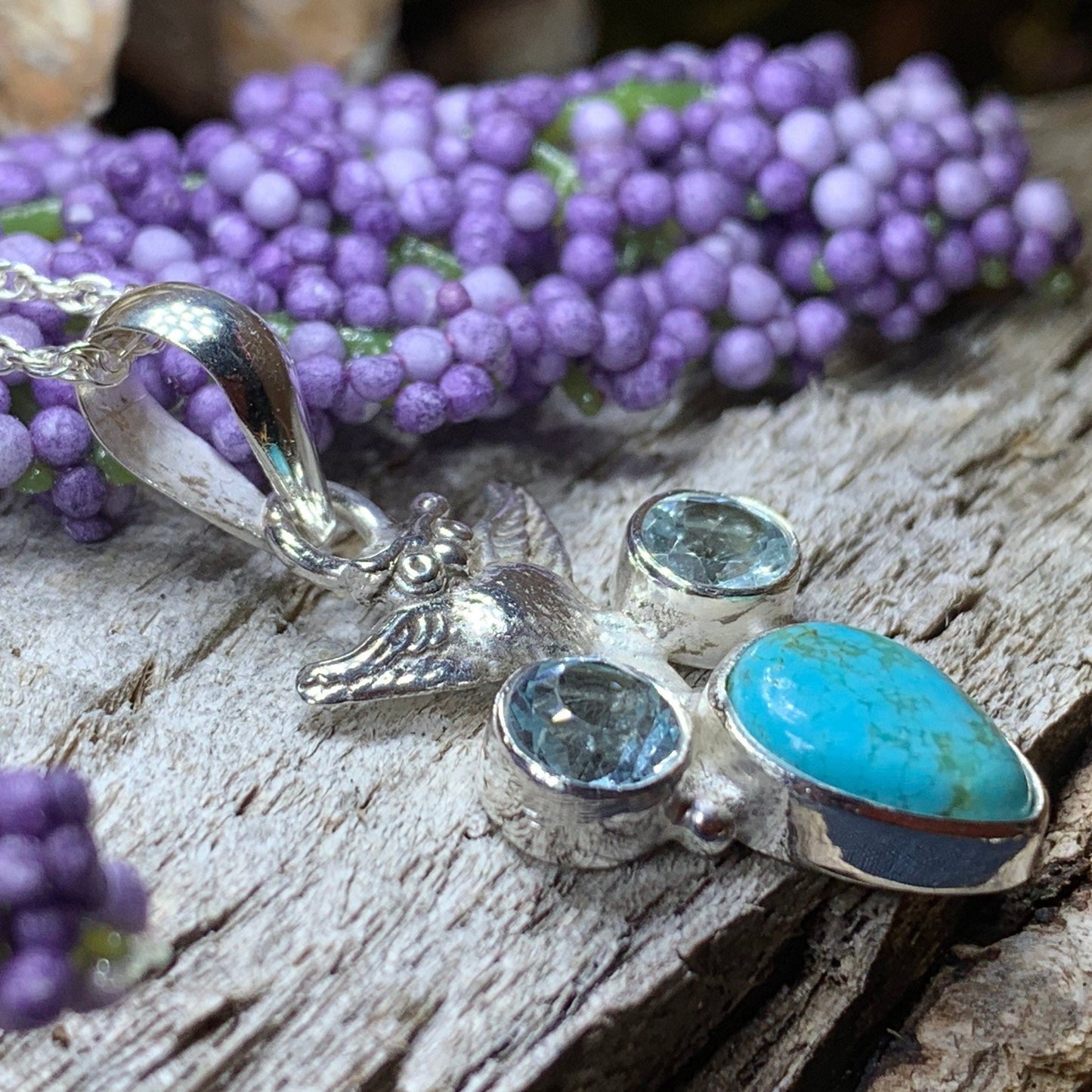 Blue Sky Owl Necklace