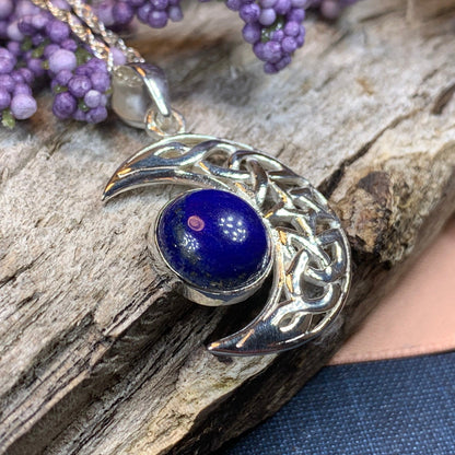 Midnight Celtic Moon Necklace