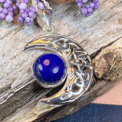 Midnight Celtic Moon Necklace