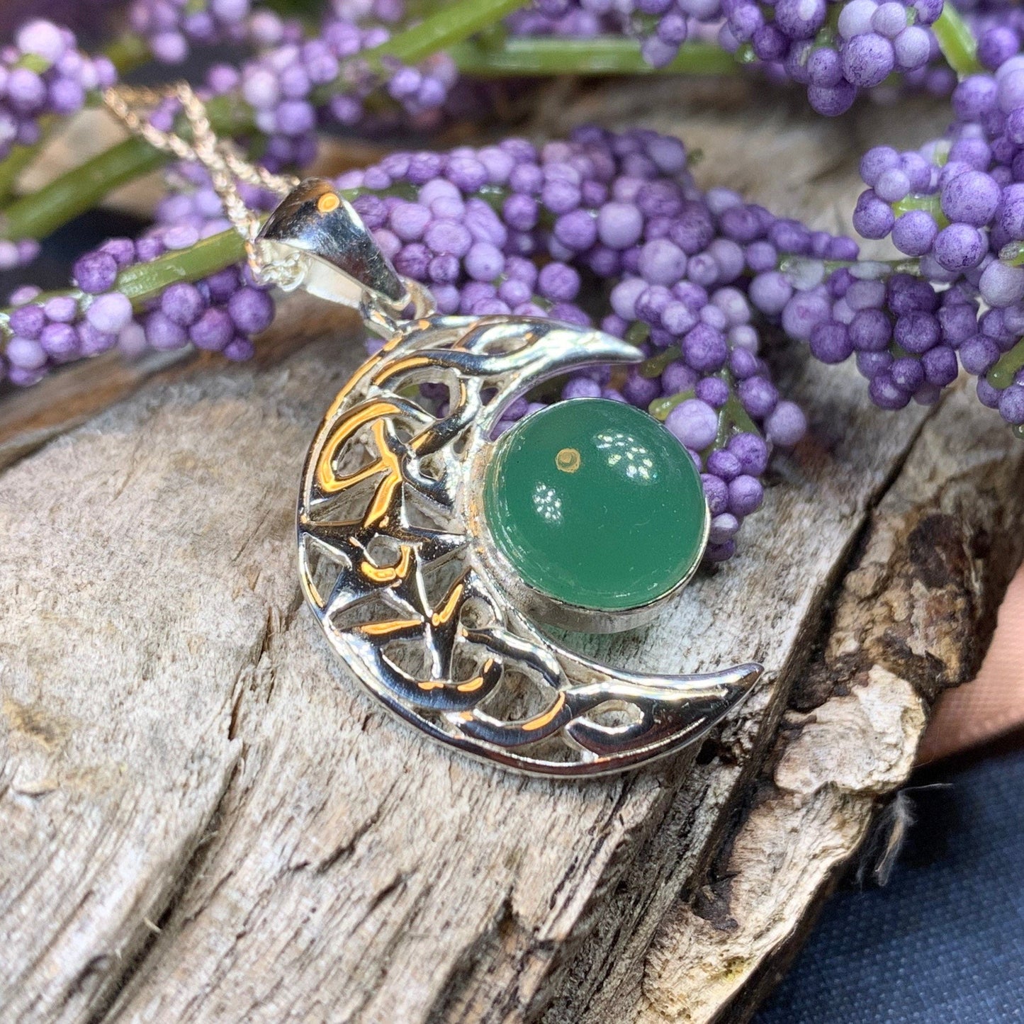 Midnight Celtic Moon Necklace