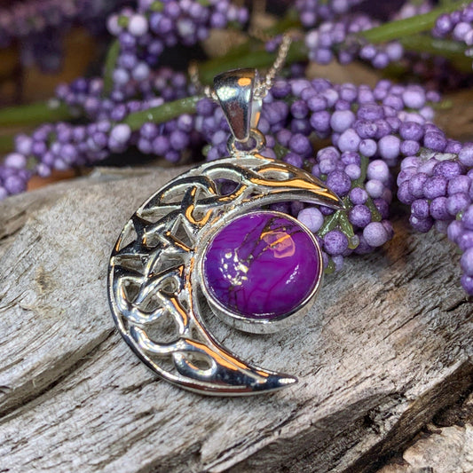 Midnight Celtic Moon Necklace