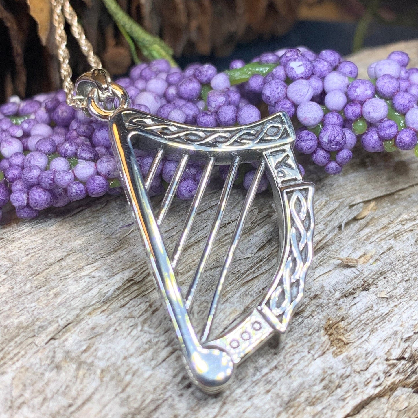 Torlogh Celtic Harp Necklace