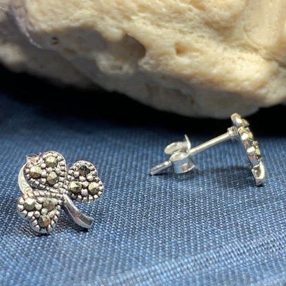 Marcasite Shamrock Earrings