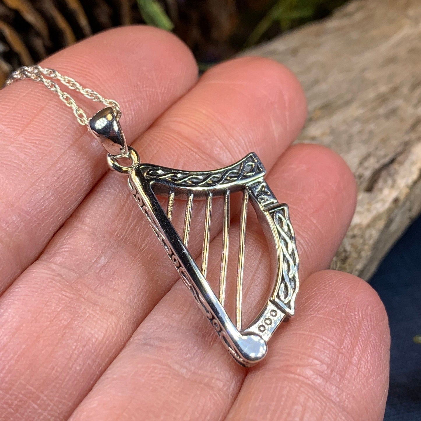 Torlogh Celtic Harp Necklace