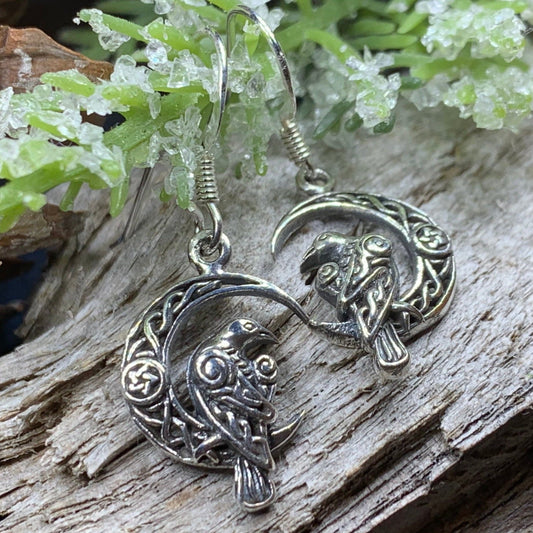 Raven's Moon Celtic Earrings