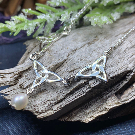 Pearl Celtic Knot Necklace