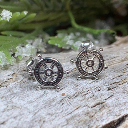 Ship's Helm Stud Earrings