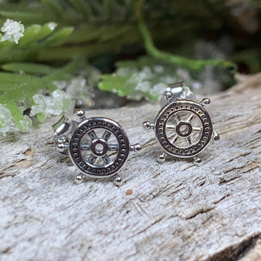 Ship's Helm Stud Earrings