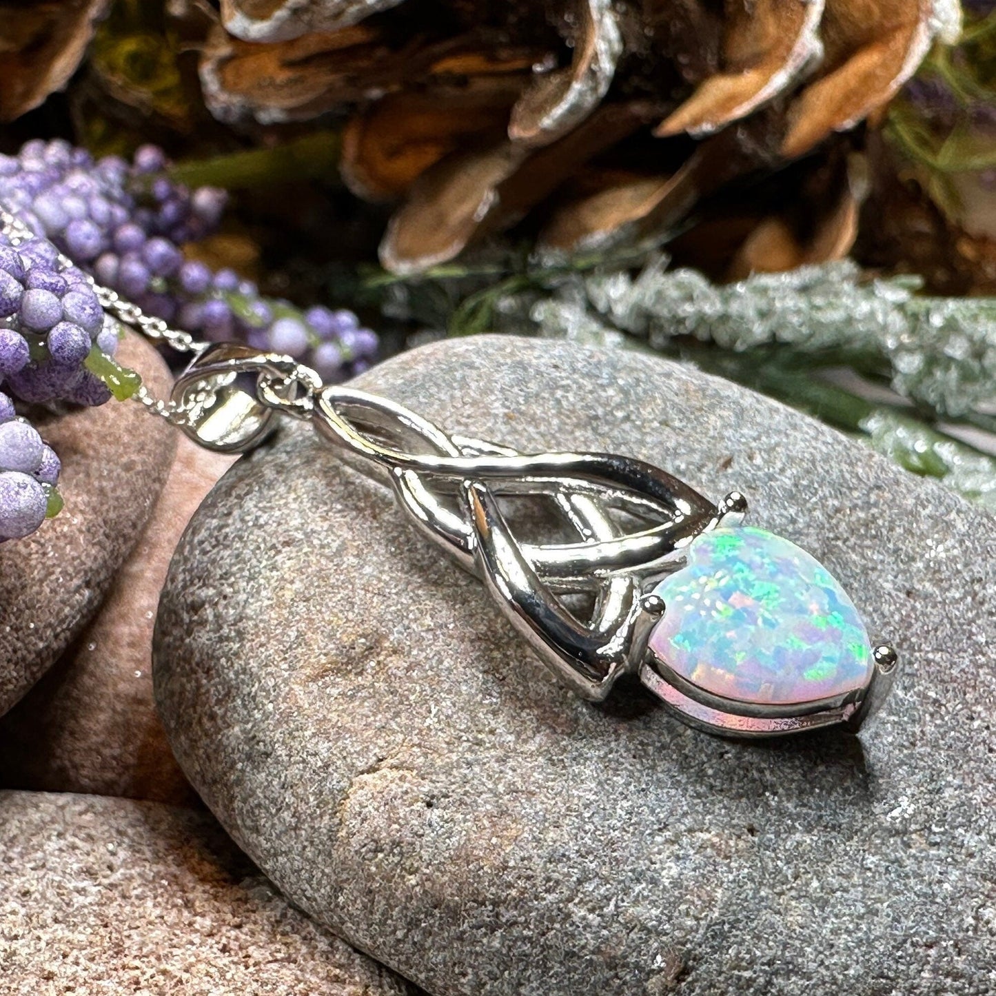 Cayla Opal Celtic Knot Necklace