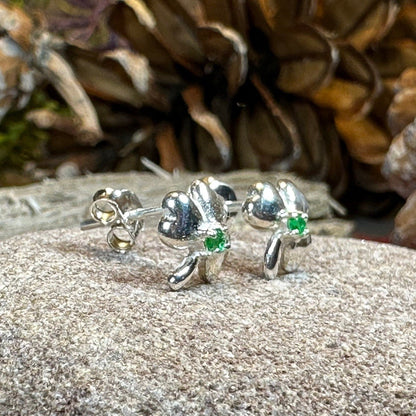 Emerald Shamrock Earrings