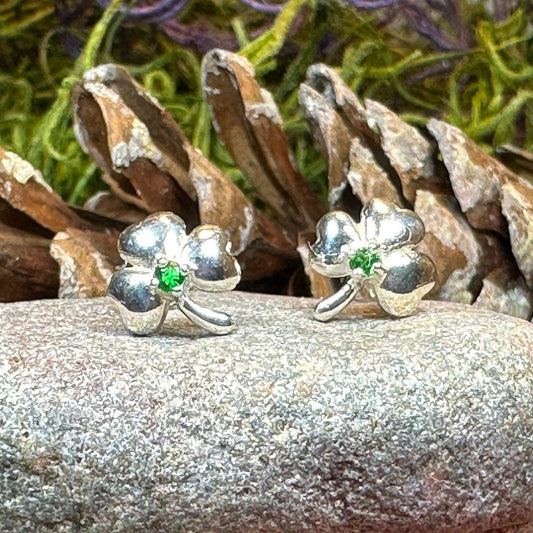 Emerald Shamrock Earrings