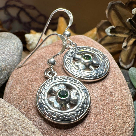 Emerald Shamrock Earrings